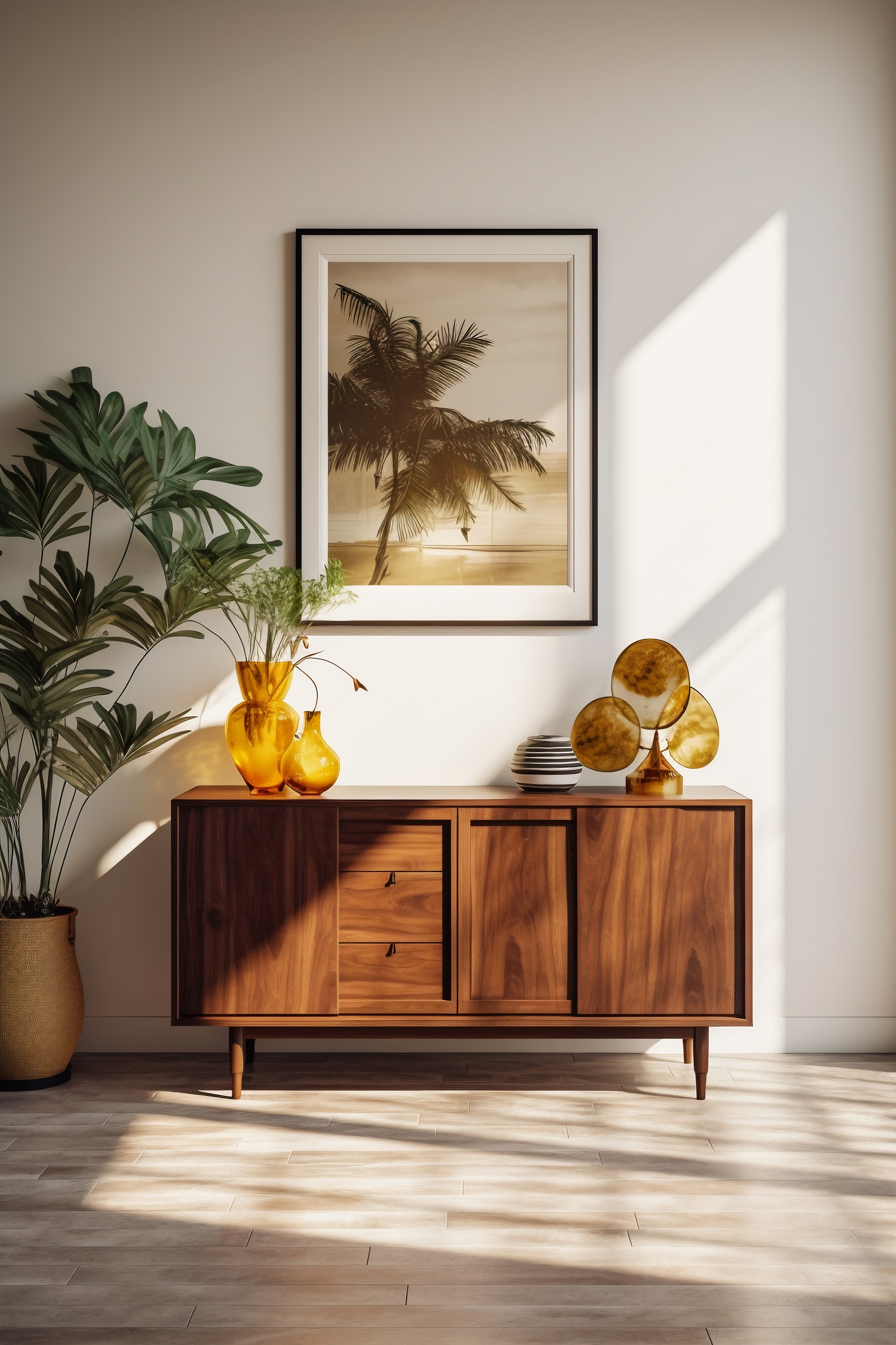 Camera de zi moderna si elegant cu mobilier din lemn și metal