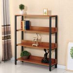 Biblioteca cu 3 polite, Naimeed T4-100, Negru/Cires Locarno