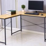 Birou cu cadru metalic, inaltime 75cm, Naimeed D07, Mesteacan