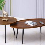 Set 2 masute de cafea, stil modern, Naimeed N-220, Stejar Inchis