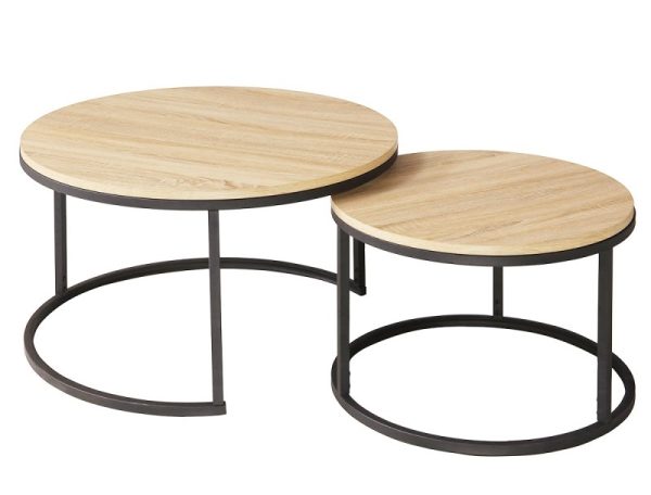 Set 2 masute de cafea mesteacan Naimeed