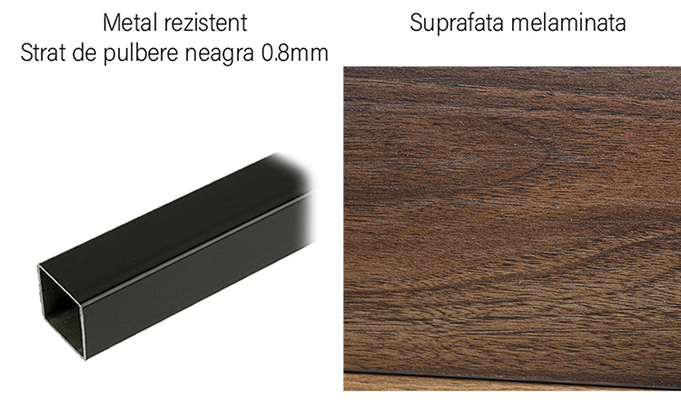 masuta de cafea cu blat din sticla detalii