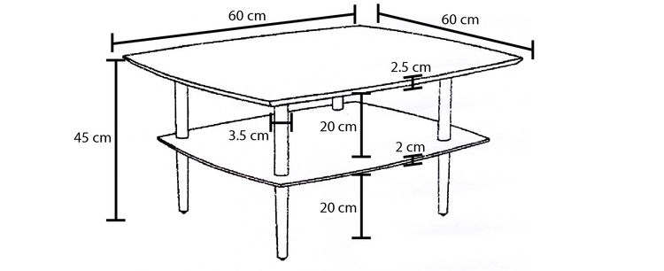 masuta de cafea 45 cm dimensiuni