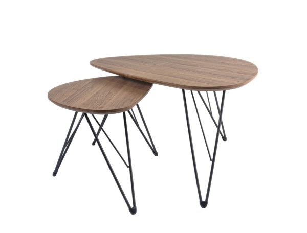 set 2 masute de cafea stejar natur